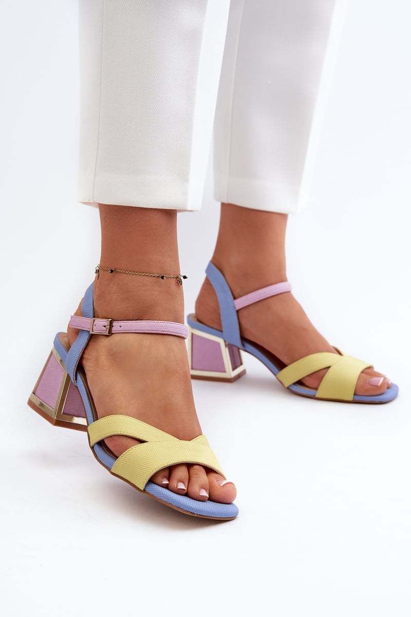 Women's Pastel High Heeled Sandals D&A Yellow