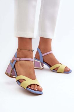 Women's Pastel High Heeled Sandals D&A Yellow