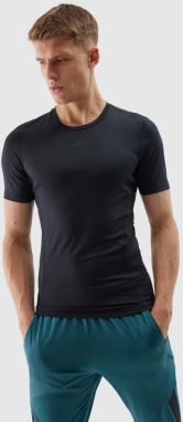 Men's slim sports T-shirt made of recycled 4F materials - deep black