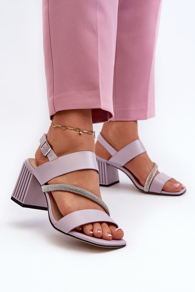 Women's Elegant High Heeled Sandals - Purple D&A