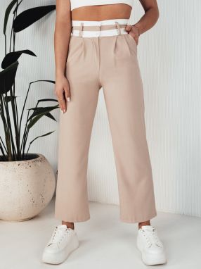 Women's wide trousers GINZOM, beige Dstreet
