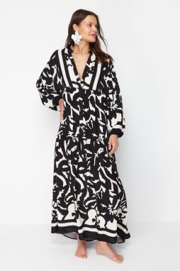 Trendyol Abstract Patterned Wide Fit Maxi Woven Beach Dress
