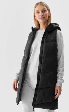 Women's down vest with 4F synthetic down filling - black