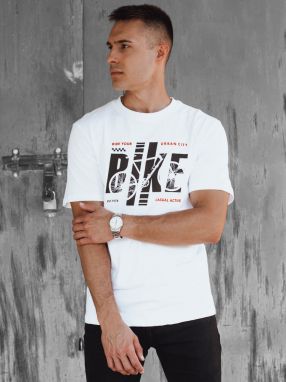 Dstreet white men's t-shirt with print