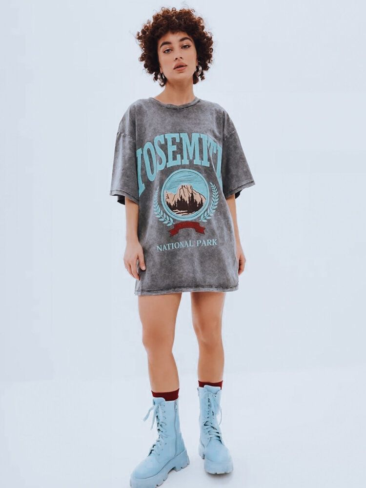 Women's T-shirt ZAKUANI with print, graphite Dstreet