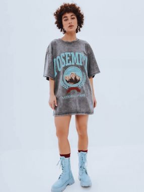 Women's T-shirt ZAKUANI with print, graphite Dstreet