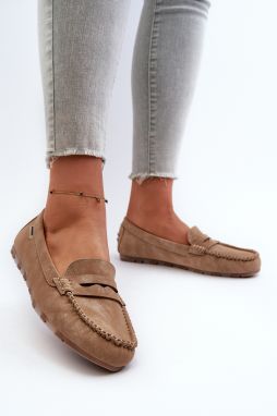 Women's loafers made of eco leather, brown Celoria