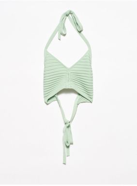 Dilvin 1011 Pletený bustier s viazaním vzadu - mätový