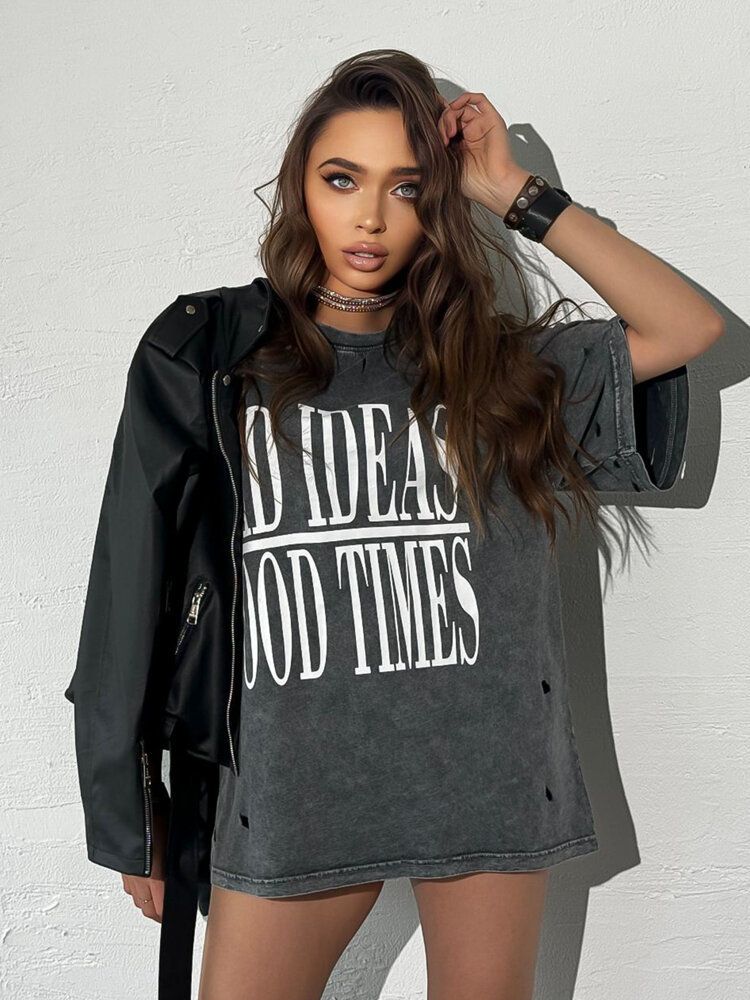 Women's T-shirt with print HAYATOUS graphite Dstreet