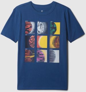 Tmavomodré chlapčenské tričko s logom GAP