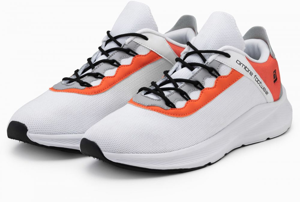 Ombre Men's sneakers with neon inserts - white