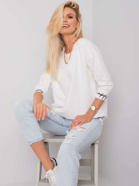 Dámska mikina Fashionhunters Ecru