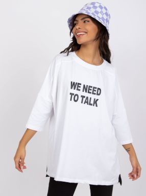 White blouse with Olivia RUE PARIS inscriptions