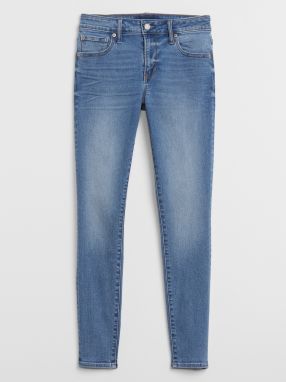 GAP Modré dámské džíny mid rise universal legging jeans