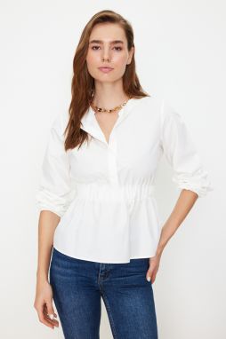 Trendyol Ecru Front Buttoned Woven Blouse