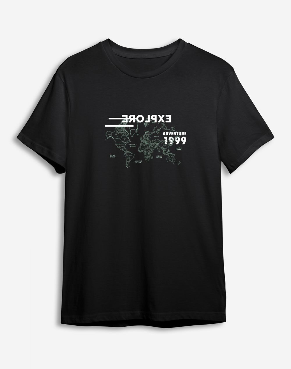 Trendyol Black Back Text Printed Regular/Normal Cut T-shirt
