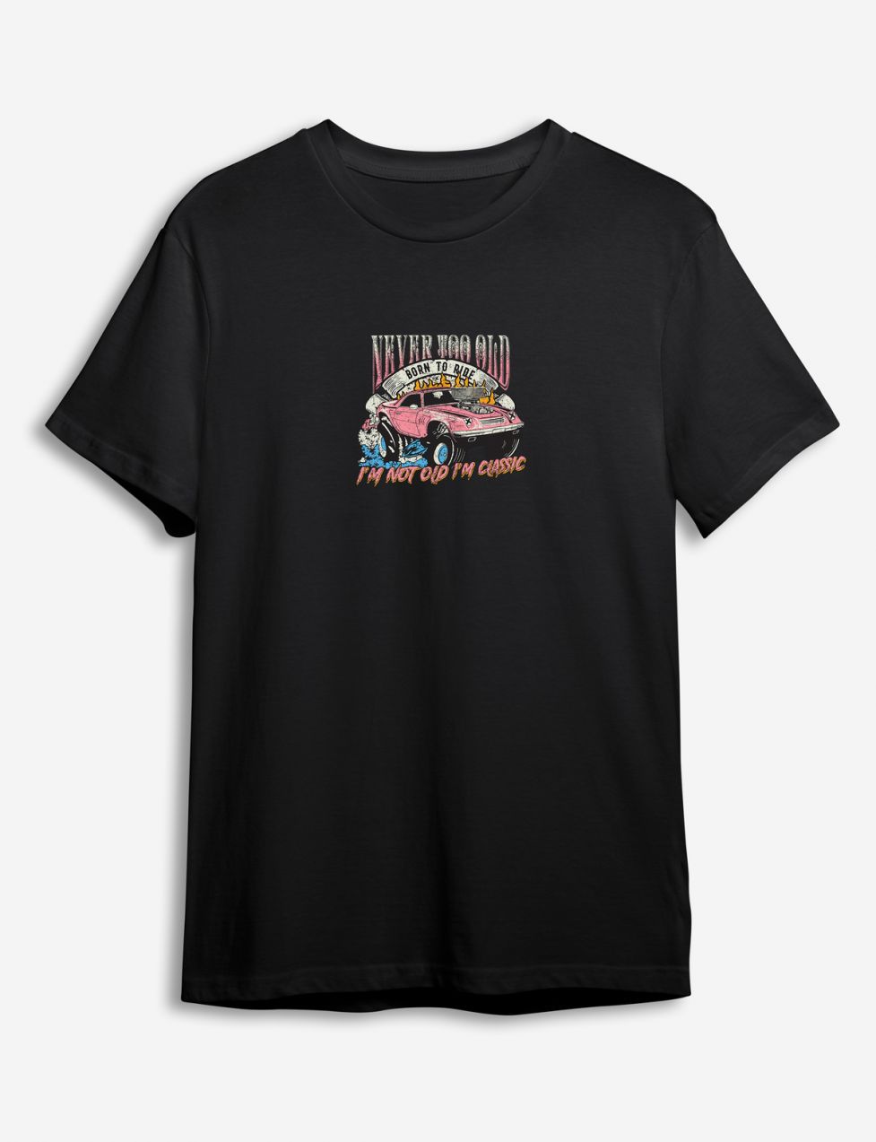 Trendyol Black Car Printed Regular Cut T-shirt