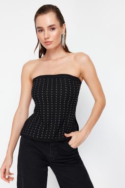 Trendyol Black Shiny Slit Woven Blouse