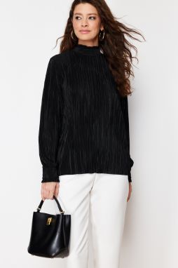 Trendyol Black Pleated Knitted Tunic