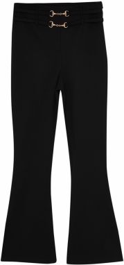 Trendyol Curve Black Belt Detailed Interlock Flare 100% Cotton Knitted Trousers
