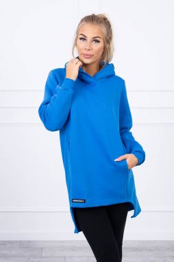 Insulated sweatshirt with longer back purple blue