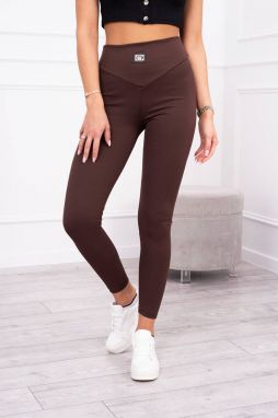Ribbed leggings brown