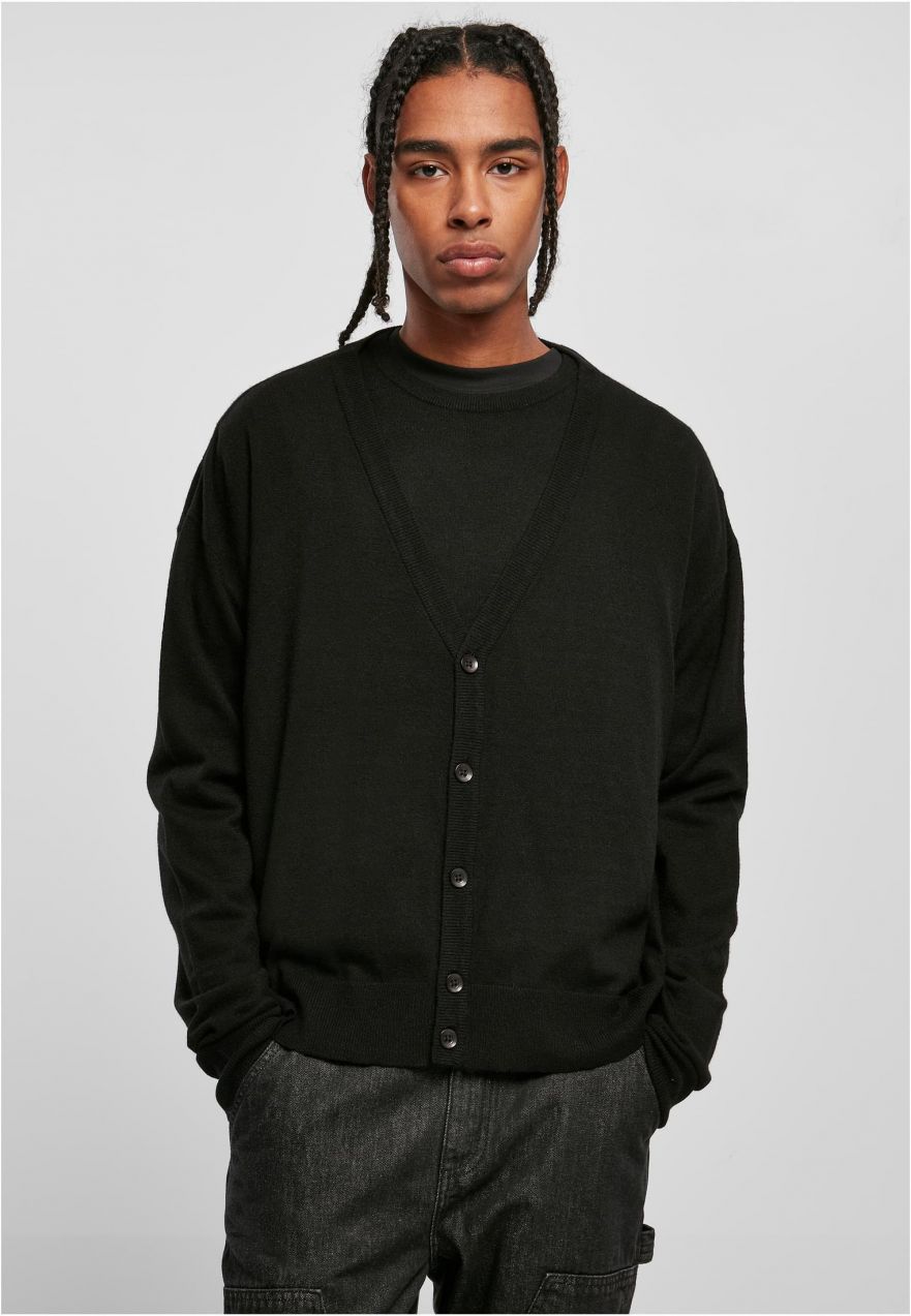 Eco Mix Box Cardigan Black