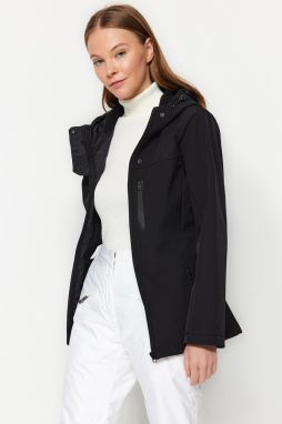 Trendyol Winter Essentials/Ski Collection Black Waterproof Hooded Fleece Coat