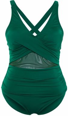 Trendyol Curve Emerald Green Mesh Detailed Swimsuit