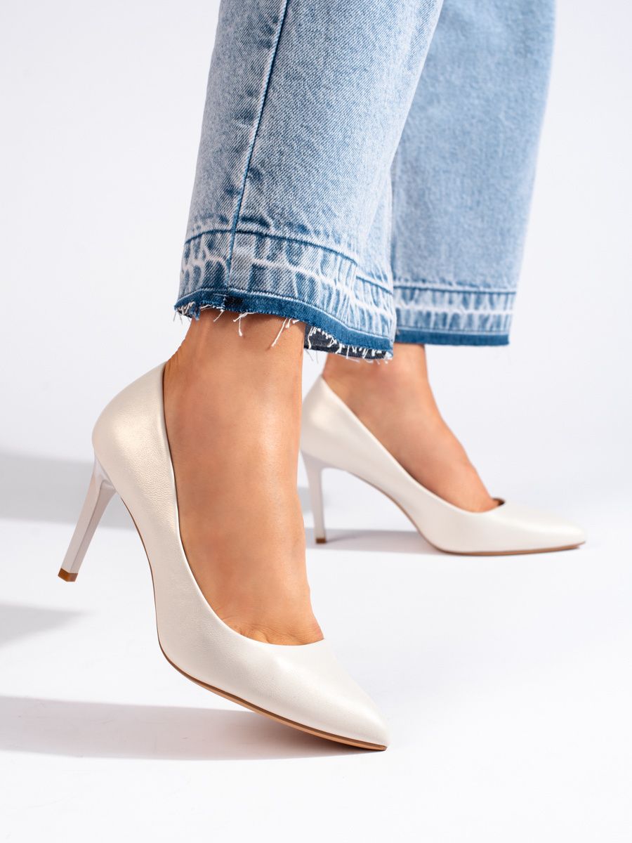 Classic women's pumps white Sergio Leone