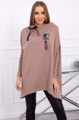 Oversize sweatshirt with mocca asymmetrical sides