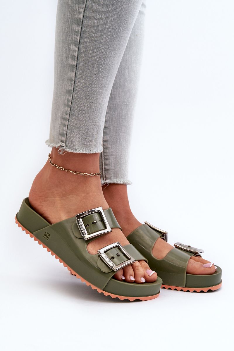 Women's Smooth Slides ZAXY Dark Green