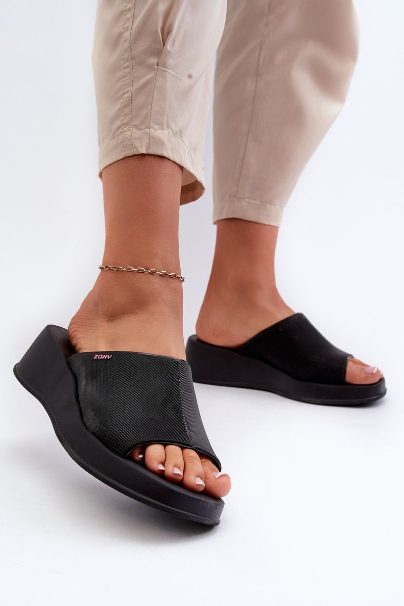 Women's wedge slippers ZAXY Black