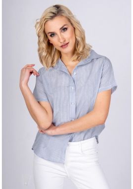 Lady's striped shirt with short sleeves - blue,