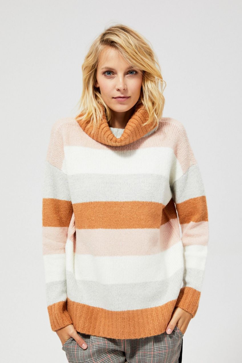 Striped turtleneck sweater
