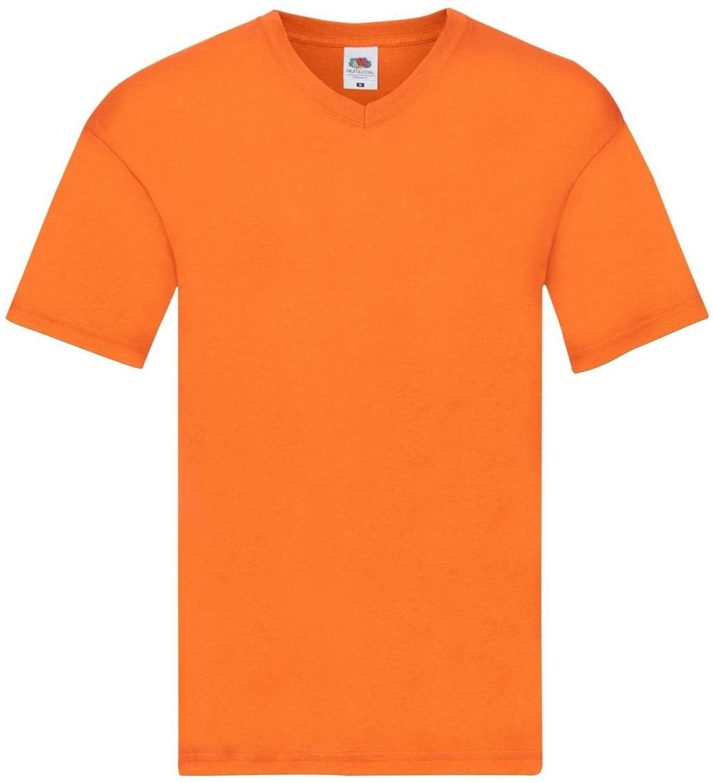 Pomarańczowa koszulka męska Original V-neck Fruit of the Loom