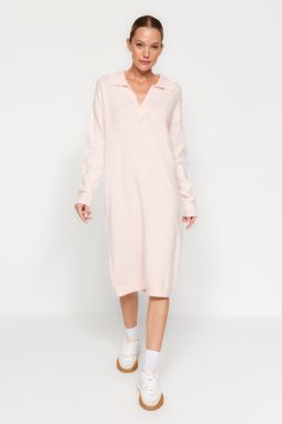 Trendyol Powder More Sustainable Midi Knit Soft Texture Dress