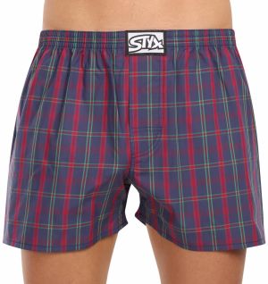 Červeno-modré pánske kockované trenírky Styx