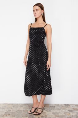 Trendyol Black Polka Dot A-line Midi Woven Dress