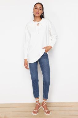 Trendyol Ecru Oversize Baby Collar Knitted Tunic