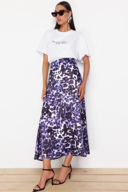 Trendyol Purple Patterned Maxi Length Woven Skirt