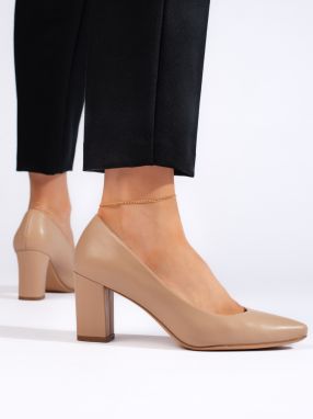 Comfortable beige pumps by Sergio Leone