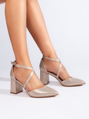 Women's gold pumps Sergio Leone