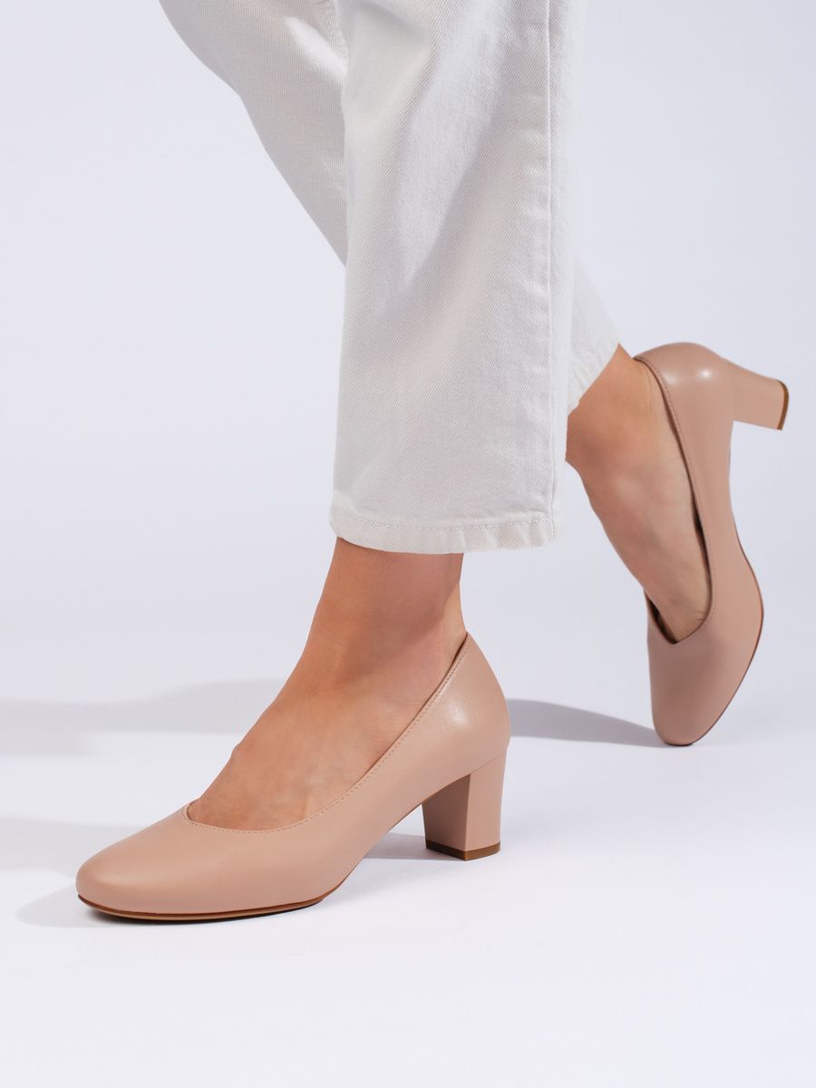 SERGIO LEONE Elegant beige women's pumps
