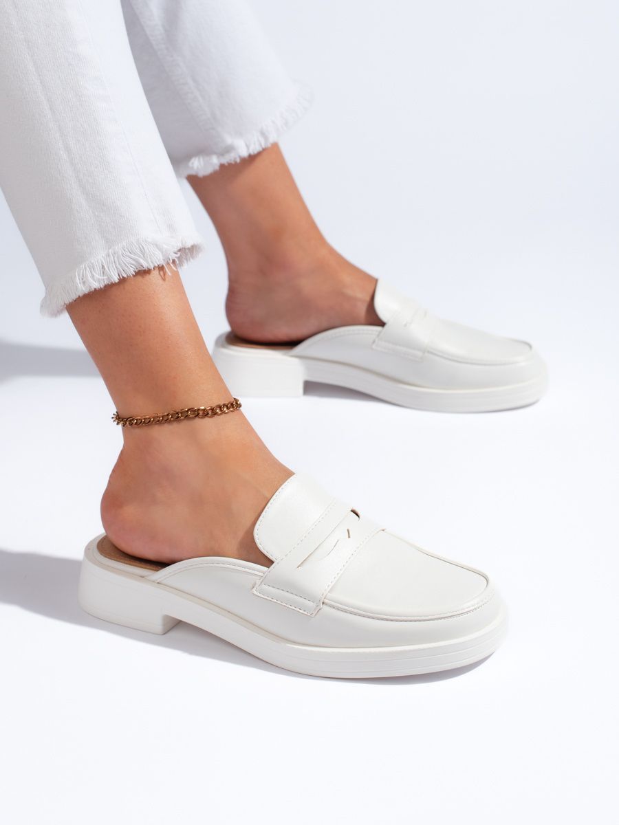 Shelvt White built-in women's flip-flops