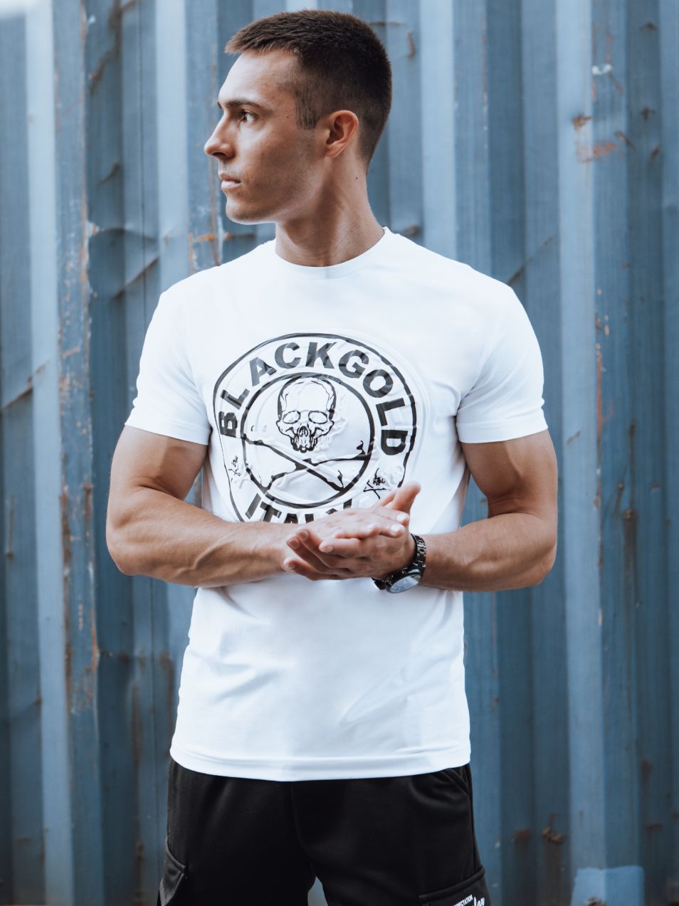 Men's T-shirt with white Dstreet print