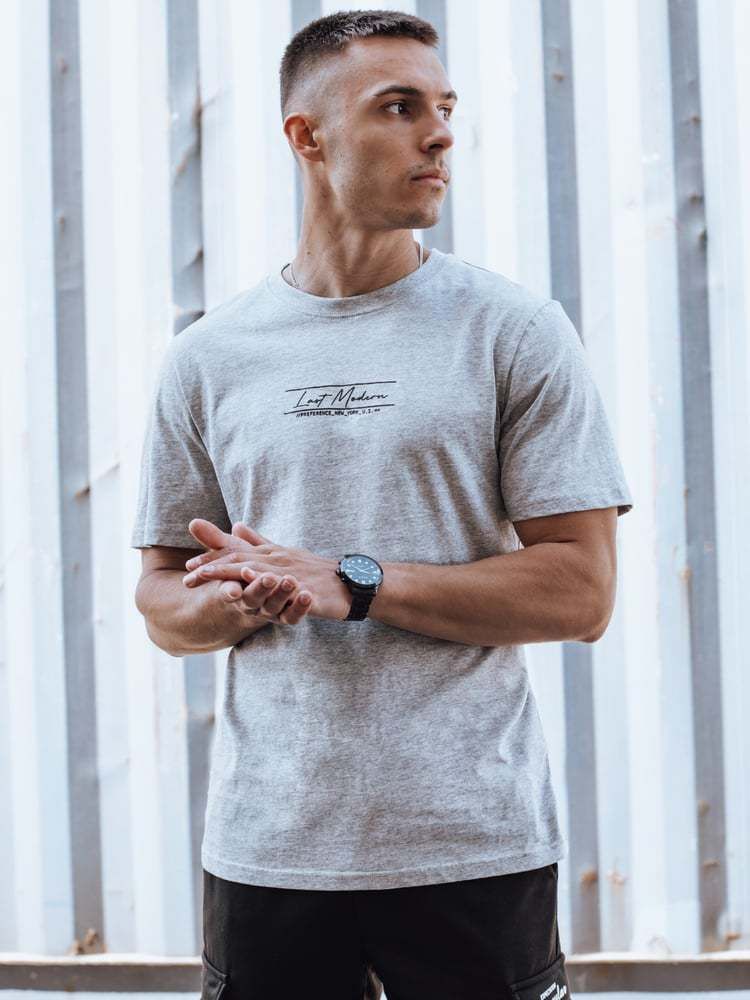 Grey men's T-shirt with Dstreet print