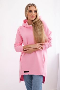 Insulated sweatshirt with a longer back - light pink