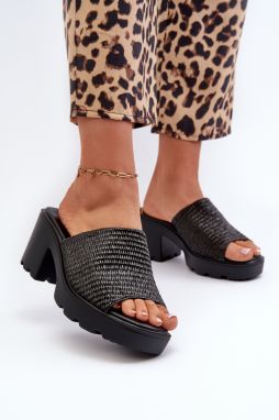 Black Women's Titantha Knitted High Heel Slippers