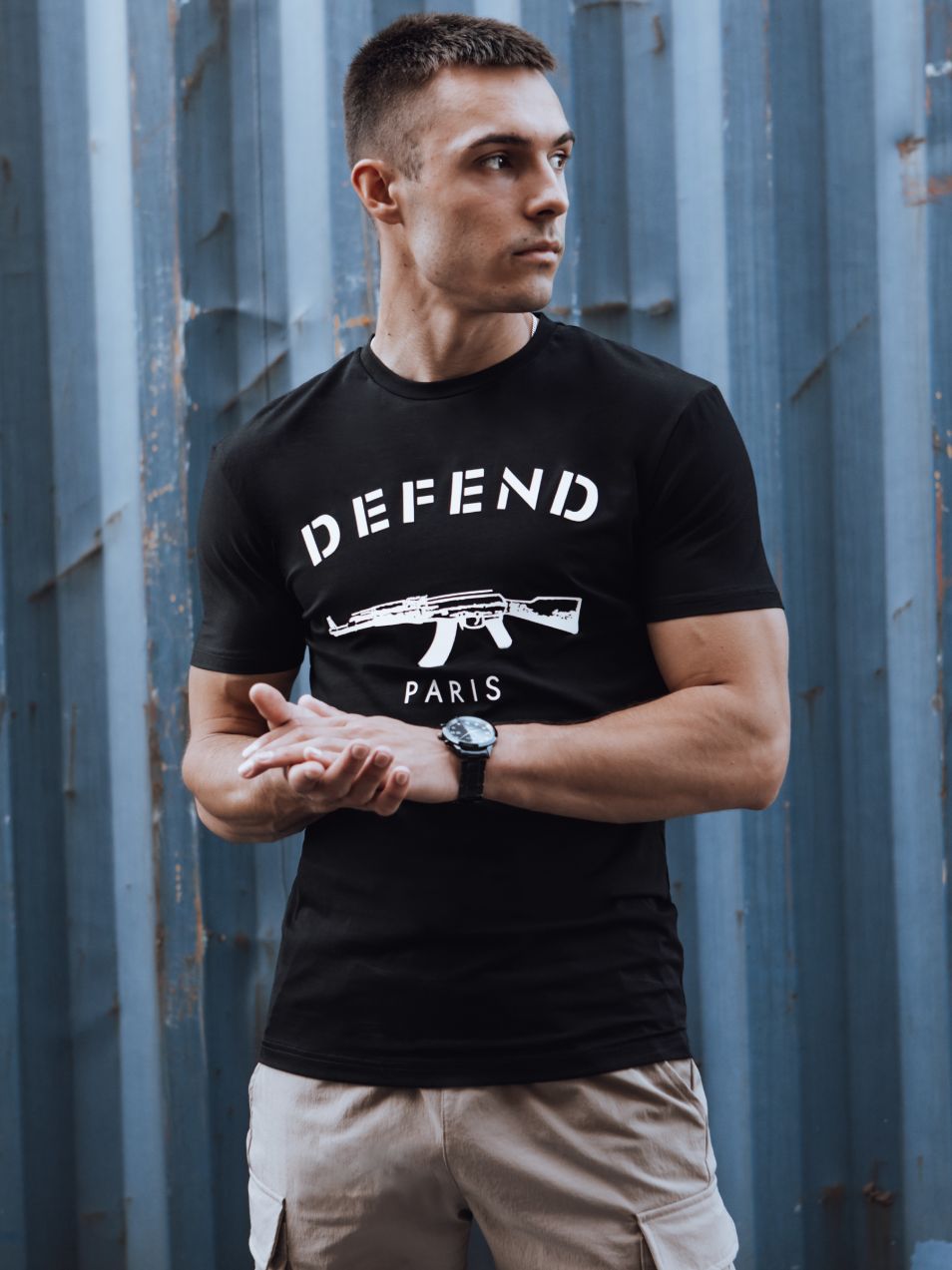 Men's T-shirt with black Dstreet print
